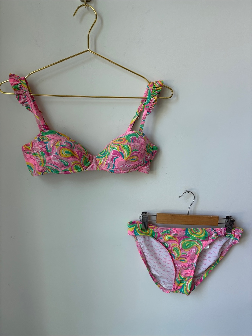 Lilly Pulitzer Hannah Ruffle & Surfs Up Bikini Set All Nighter Mini Size M/S